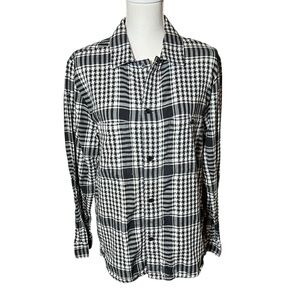 Weekday Love Check Shirt Oversized White Black Checkered Size Medium Casual Fall